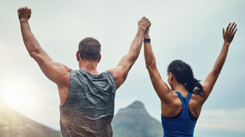 Couple celebrating wellness